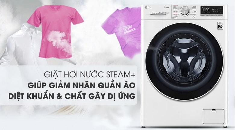 Máy giặt LG FV1408S4W loại bỏ tác nhân gây dị ứng, giảm nhăn hiệu quả