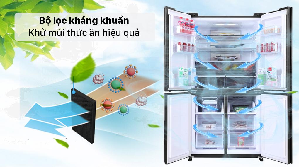 Tủ lạnh SJ-FX600V-SL với bộ lọc kháng khuẩn, khử mùi thức ăn hiệu quả