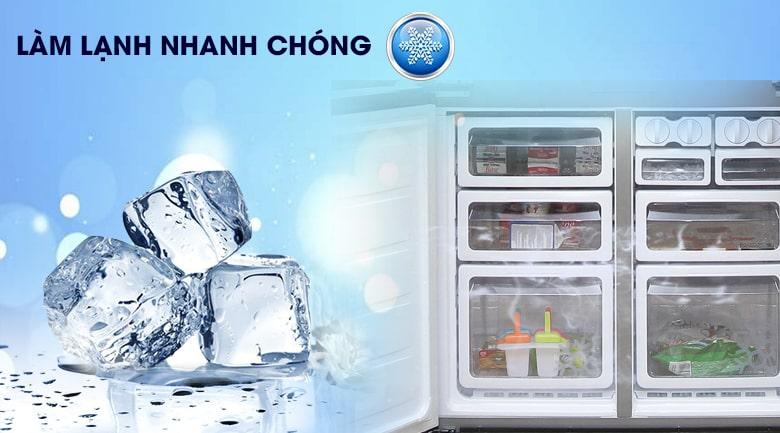 Tủ lạnh SJ-FX630V-ST làm lạnh nhanh chóng, độ lạnh lâu hơn