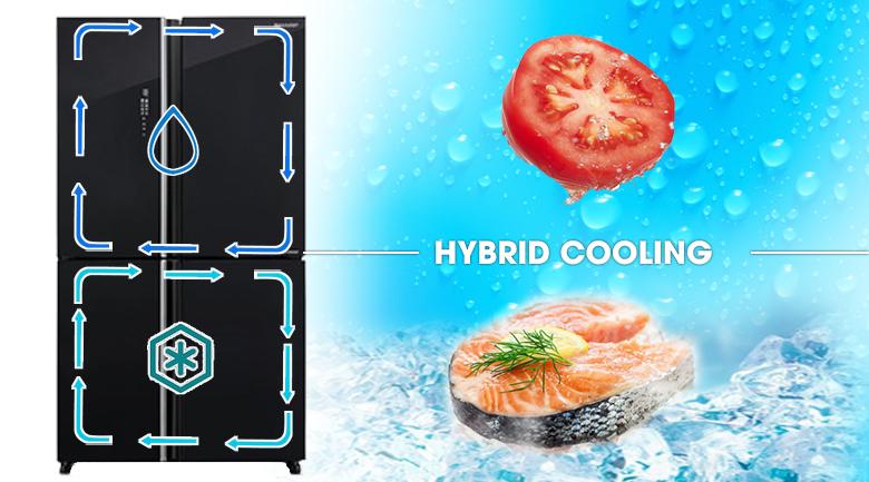 Với hệ thống làm lạnh kép Hybrid Cooling, mọi ngóc ngách trong tủ đều được làm lạnh phù hợp