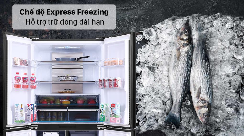 Tủ lạnh SJ-FXP640VG-MR với chế độ Express Freezing giữ cho thực phẩm luôn tươi ngon