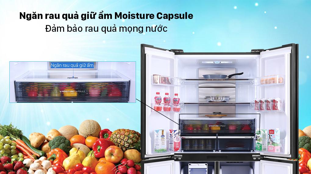 Tủ lạnh 572 lít SJ-FXP640VG-MR với ngăn rau quả giữ ẩm Moisture Capsule 