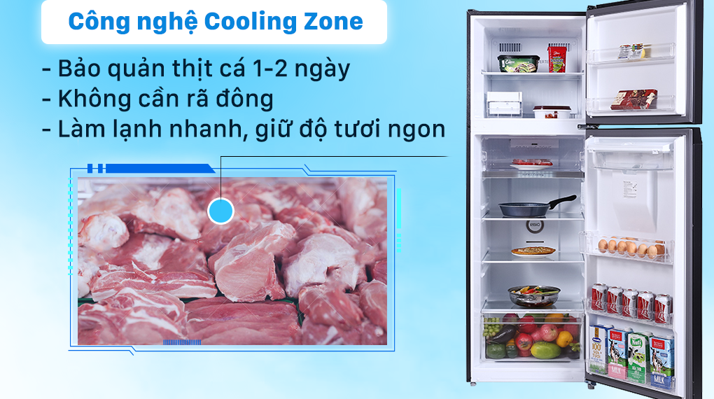 Tủ lạnh Toshiba Inverter 337 lít GR-RT435WE-PMV(06)-MG - Ngăn Cooling Zone