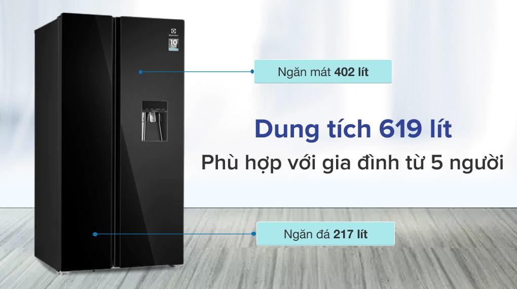Tủ lạnh Electrolux Inverter 619 lít ESE6645A-BVN - Dung tích 619 lít
