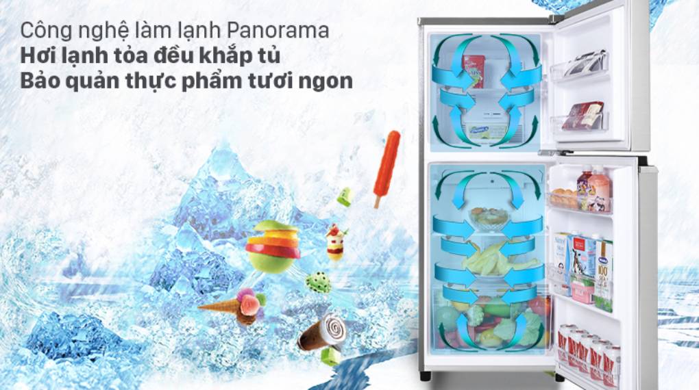 Tủ lạnh Panasonic Inverter 170 lít NR-BA190PPVN - Hơi lạnh đều khắp tủ với công nghệ làm lạnh Panorama