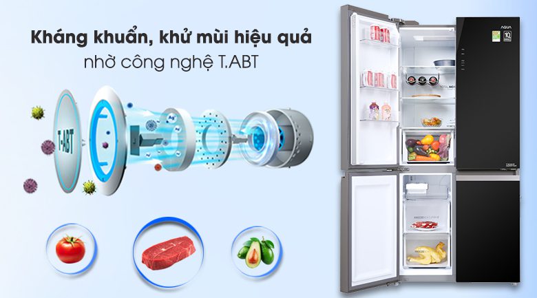 Tủ lạnh Aqua AQR-IG636FM 533 lít háng khuẩn, khử mùi nhờ công nghệ T.ABT