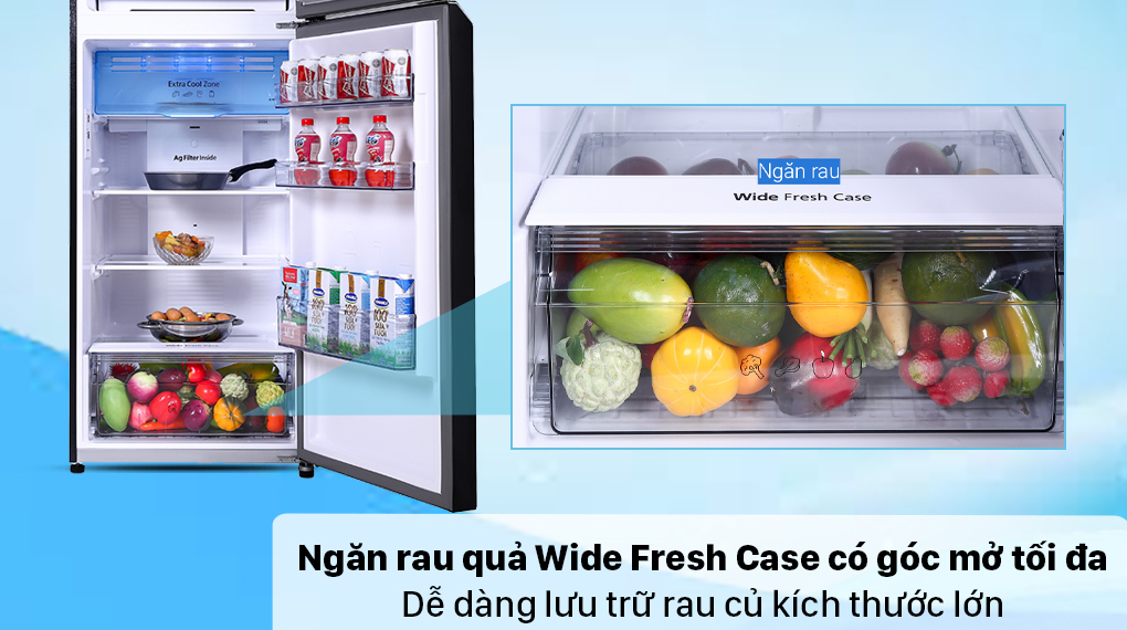 Tủ lạnh Panasonic Inverter 366 lít NR-TL381VGMV - Ngăn rau củ Wide Fresh Case