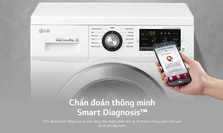 Hướng dẫn sử dụng máy giặt LG: Sử dụng ứng dụng Smart Diagnosis khi máy gặp sự cố