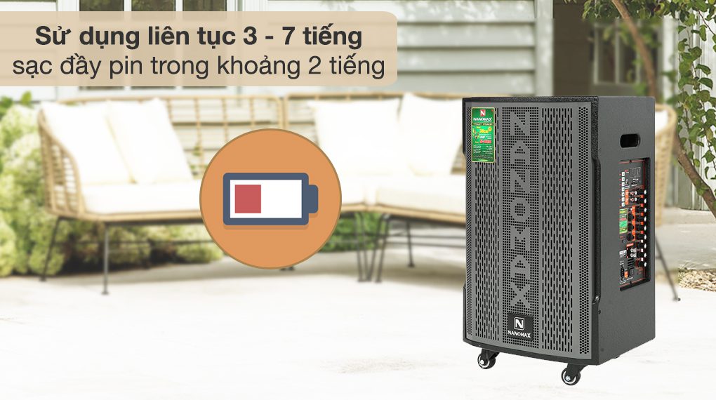 Loa kéo Karaoke Nanomax S-820 - Thời gian sử dụng