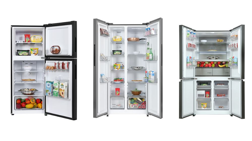 So sánh không gian chứa đồ của tủ lạnh 2 cánh và 4 cánh