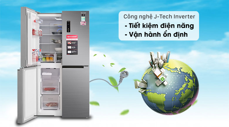 Tủ lạnh Sharp Inverter 401 lít SJ-FXP480V-SL - Công Nghệ J-Tech Inverter