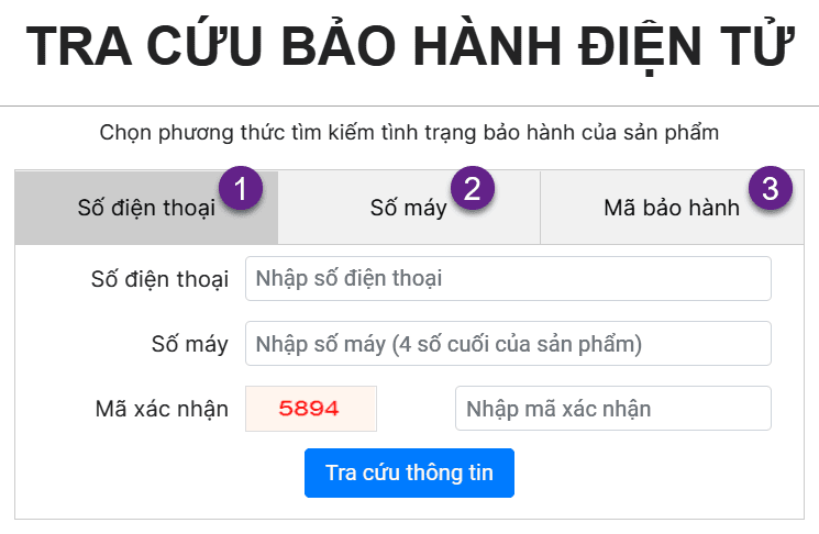 tra cứu bảo hành điện tử aqua