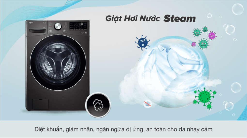 Máy giặt sấy LG Inverter 15kg F2515RTGB - Công nghệ hơi nước Steam 