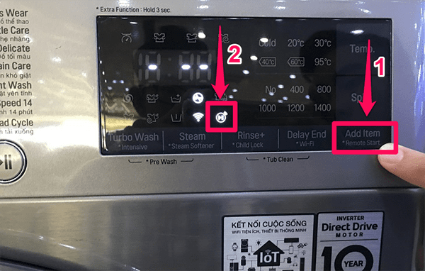 khởi động lại chế độ điều khiển từ xa trên máy giặt lg
