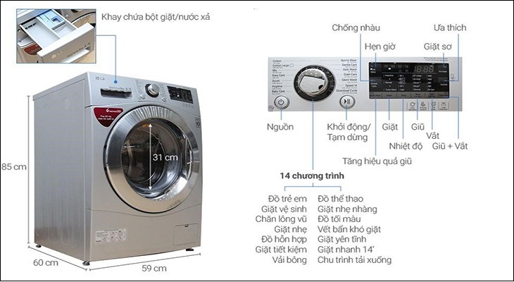 Cách vắt ăn mặc quần áo sử dụng máy giặt LG 