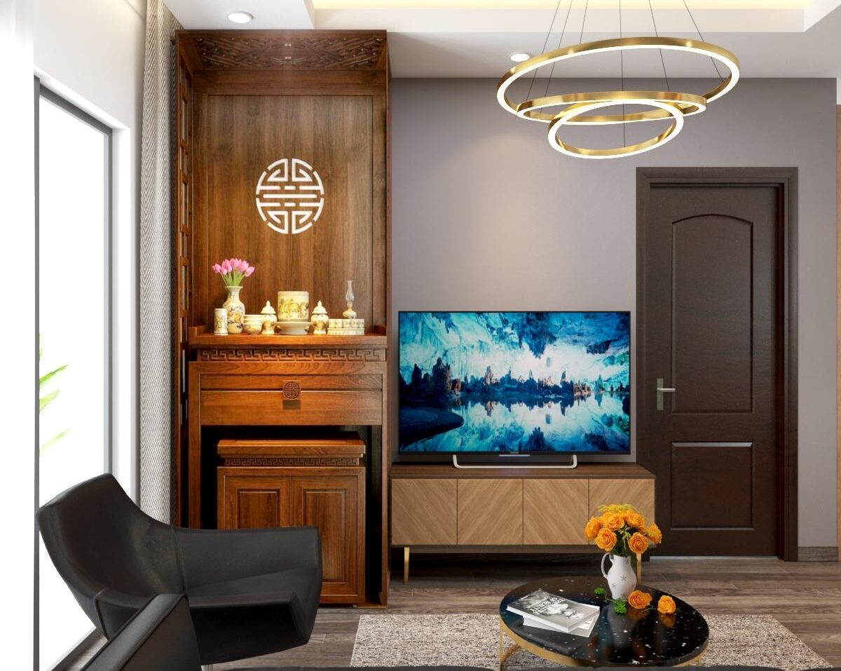 tủ tivi kết hợp tủ thờ