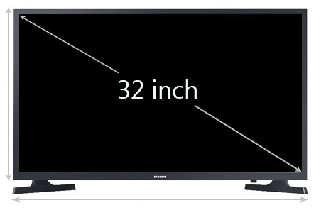 32 inch là chừng lâu năm đàng chéo cánh screen truyền ảnh 32 in