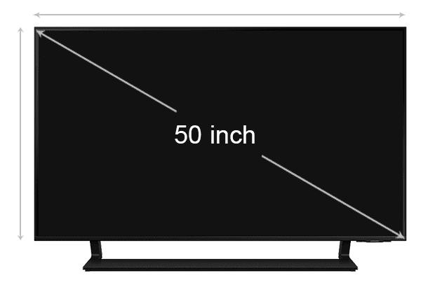 50 inch la do dai duong cheo cua man hinh tivi 50 inch