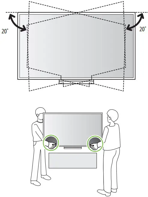 Đặt TV trên bề mặt phẳng để xoay trơn tru