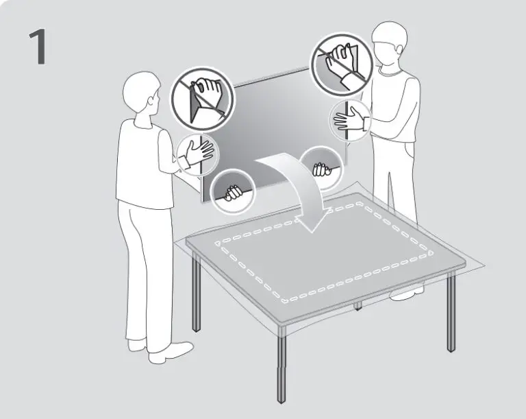 Đặt sản phẩm trên sàn phẳng với màn hình hướng về phía đi xuống