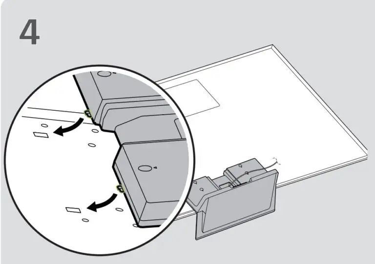 Lắp chân đế vào tivi sao cho các rãnh khớp với nhau
