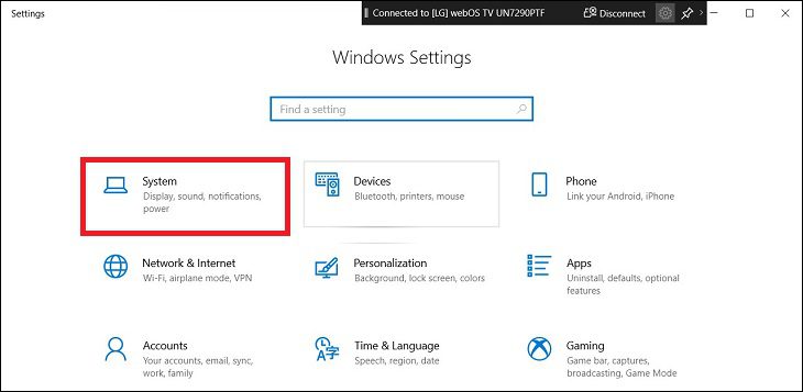 Chọn System (Hệ điều hành). Chọn System (Hệ điều hành).