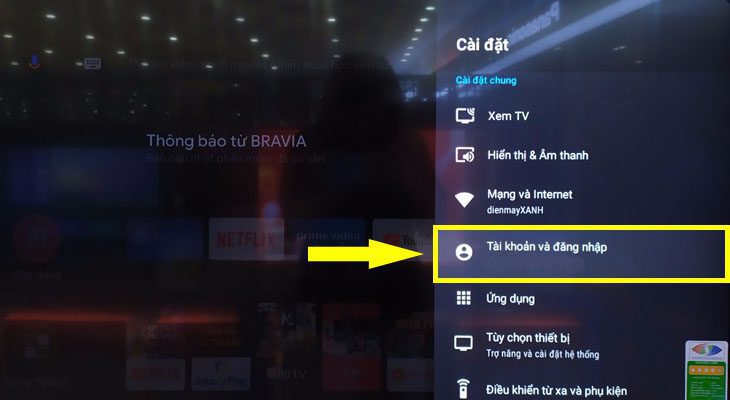Nhập tên tài khoản và mật khẩu