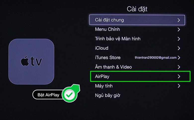 kết nối iPhone với tivi Sony qua AirPlay