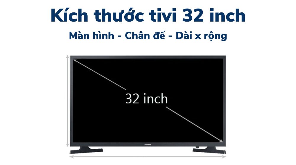 Kích thước tivi 32 inch: dài, rộng, cao bao nhiêu cm?