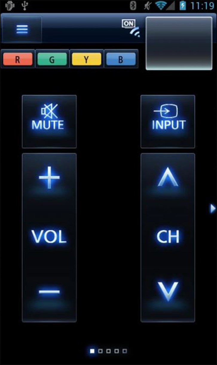 Giao diện ứng dụng Panasonic TV Remote 2