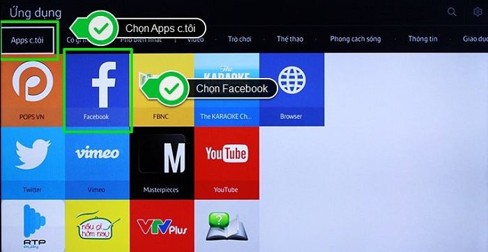 Cách vào Facebook trên tivi lg