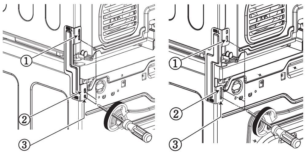 Cách lắp đặt máy sấy LG lên trên máy giặt - bước 4