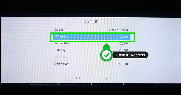 Chọn mục IP Address