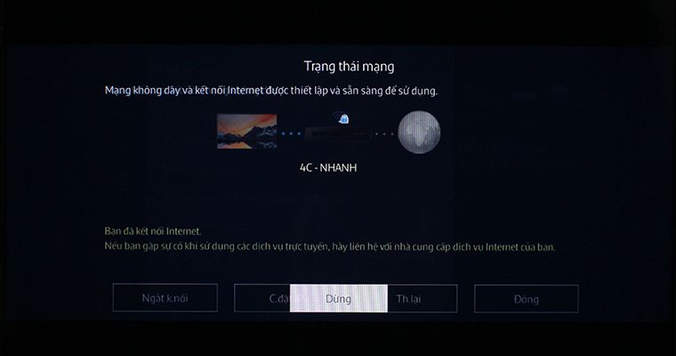 Mạng wifi đã được kết nối