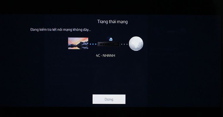 Giao diện chế độ chờ kiểm tra mạng