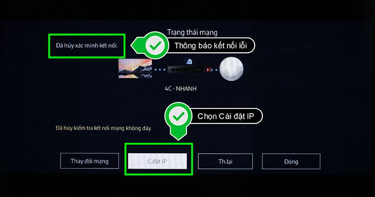 Tiến hành Cài đặt địa chỉ IP cho tivi Samsung
