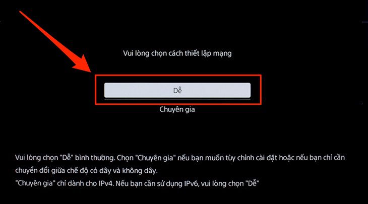 Phần Thiết lập kết nối mạng tren tivi Sony