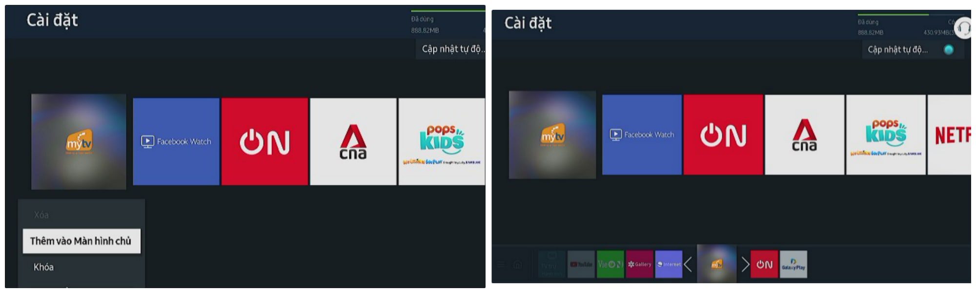 Hướng dẫn cách thêm app/ứng dụng vào màn hình chính tivi Samsung