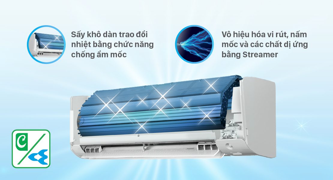 Chức năng chống ẩm mốc kết hợp công nghệ Streamer