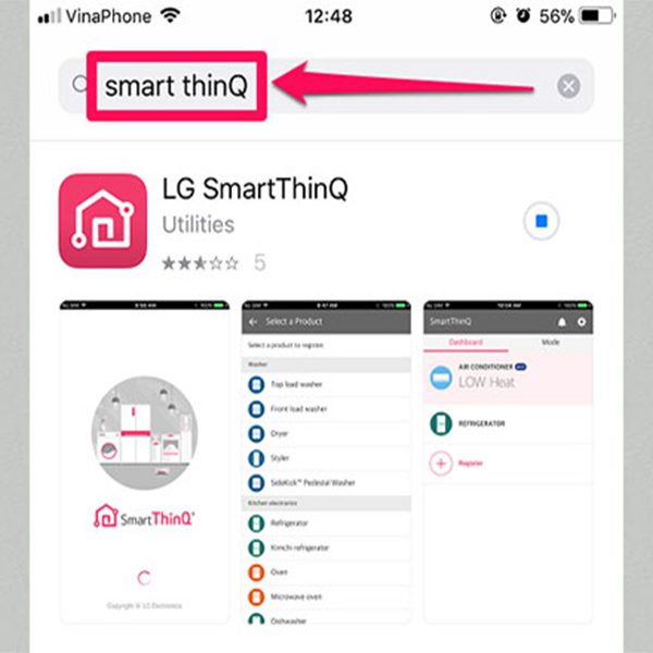 Cài đặt và đăng nhập ứng dụng LG SmarthinQ