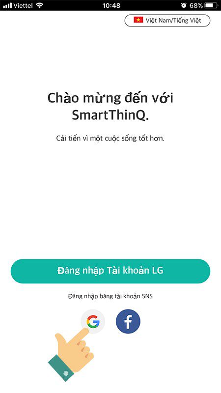 Mở ứng dụng đã tải về và tiến hành đăng nhập