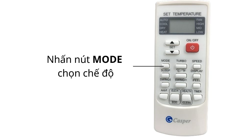 Cách bật điều hòa 2 chiều Casper