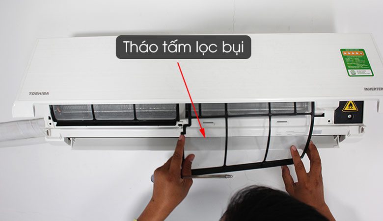 cách tháo màng lọc điều hòa LG