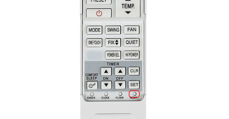 Hướng dẫn cách reset máy lạnh Toshiba: Inverter - Nội địa Nhật Nhấn nút reset máy lạnh Toshiba chính hãng