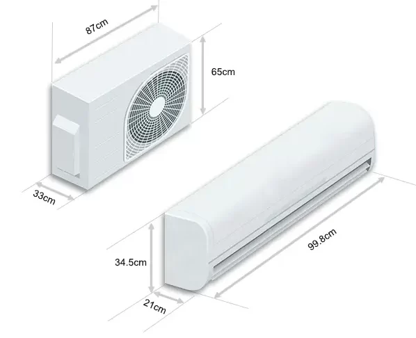 Kích thước dàn nóng - dàn lạnh điều hòa LG B18END