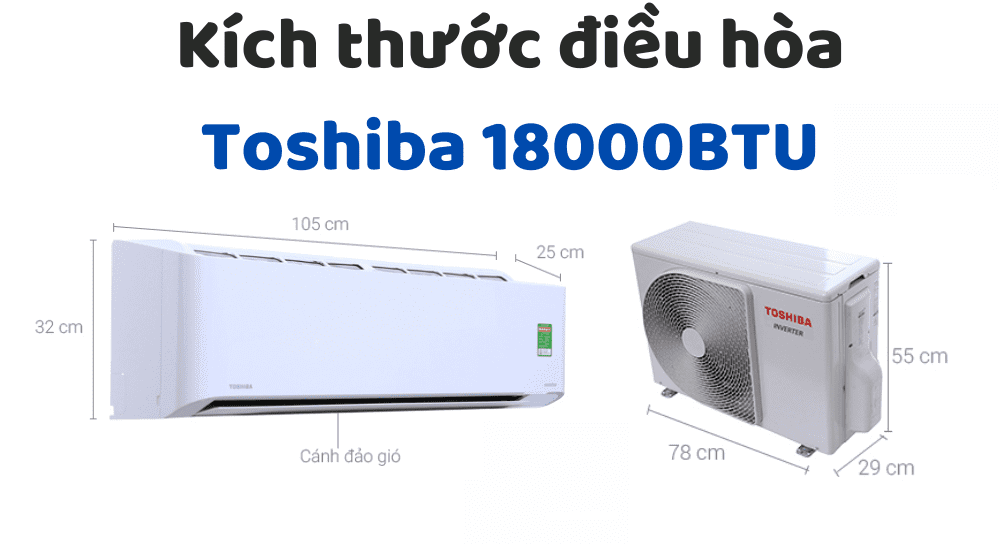 Kích Thước điều Hòa Toshiba 18000btu
