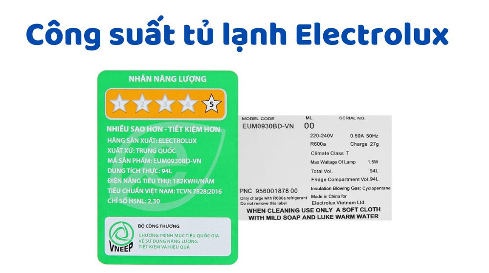 Công suất tiêu thụ tủ lạnh Electrolux: Tiêu tốn bao nhiêu điện 1h