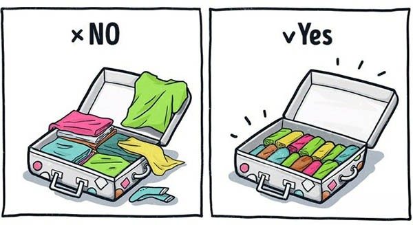 Cách xếp quần áo vào vali khi đi du lịch | Đựng được nhiều đồ