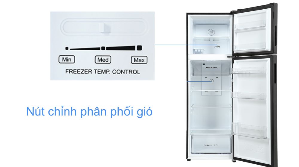 Nút Freezer Temp Control trong ngăn đá tủ lạnh