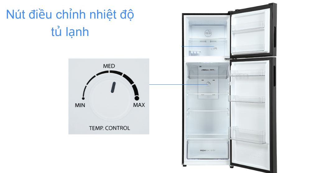 nút Refrigerator Temp Control trong ngăn mát tủ lạnh